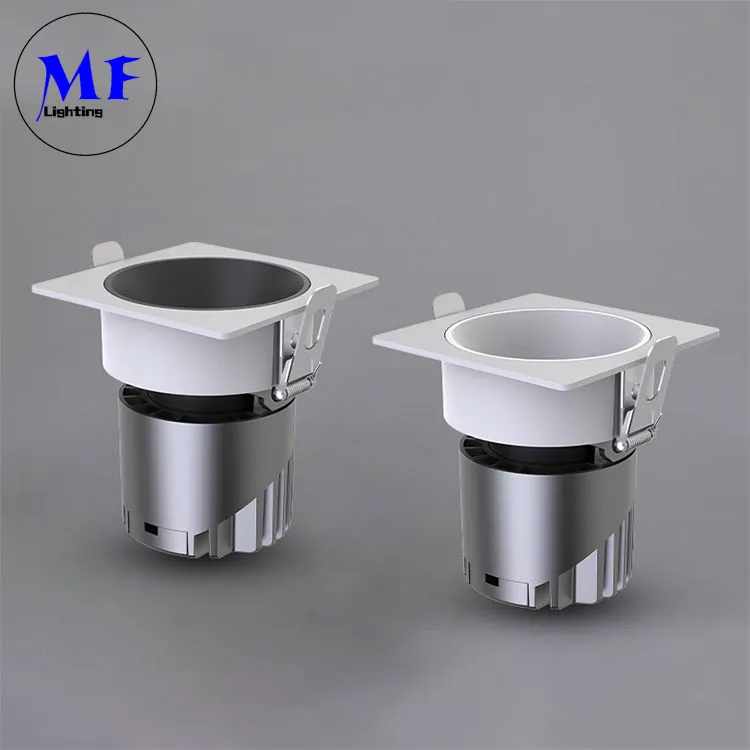 IP20 IP40 Office White Downlights, Square LED Down Light with Dali-2, Triac & 0-10V Multi Dimming Control, Factory Price Commercial Bathroom Spot Light