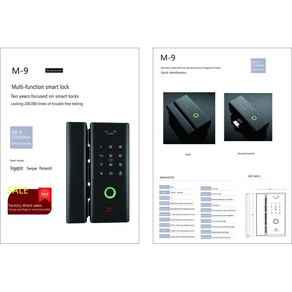 M9 Office door lock|Glass door lock-office fingerprint lock-glass door password-glass door electronic lock