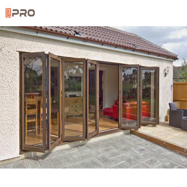 6063 T5 Modern frameless slide and fold doors Save Space Partition