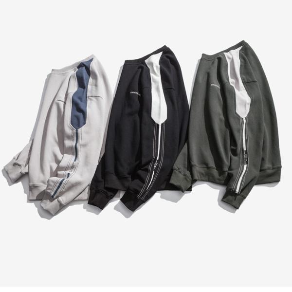 Contrast Color Mens Oversized Pullover Hoodie Boys Crew Neck Sweatshirt