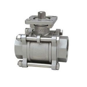 3 PC Threaded Stainless Steel Ball Valves , ISO 5211 Investment Casting Ball Valve