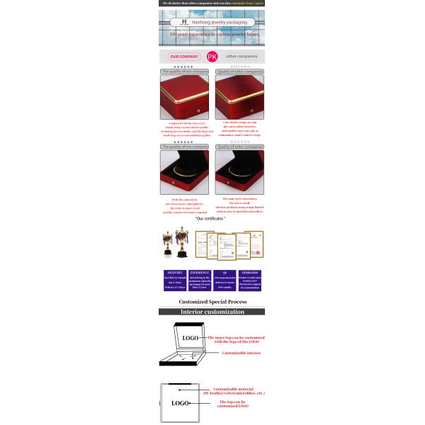 Organizador de caja de joyería de oro con adornos LED personalizado para brazalete collar de pendientes anillo