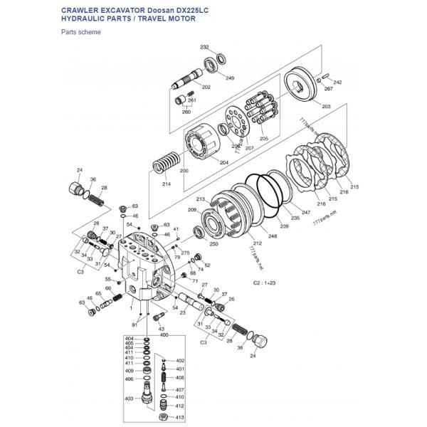 Путешествовать экскаватора DX225LC DX225LCA DX230LC DX220LC едет на автомобиле конечная передача K1037757 для Doosan