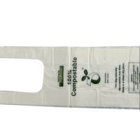 PBAT PLA Amido de milho Biodegradável Sacos de compras de tamanho personalizado Branco Verde Cor