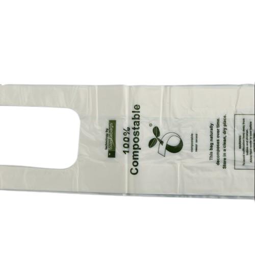 OEM T-shirt branca biodegradável sacos de armazenamento sacos PBAT PLA amido de milho