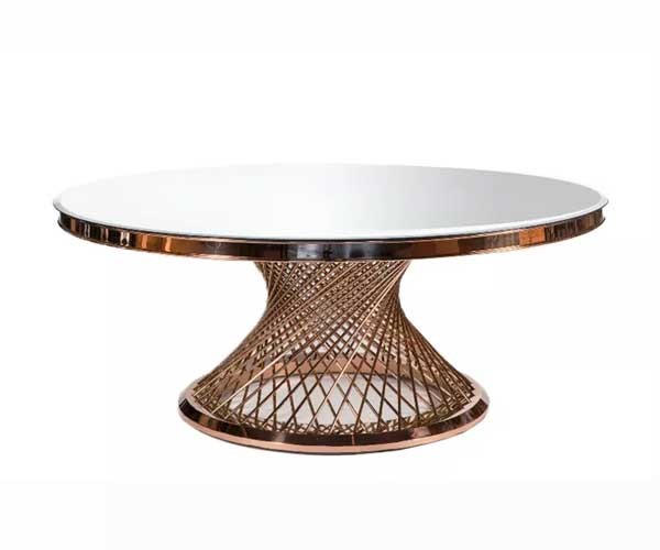 Tableaux ronds en verre de mariage d'événement de cercle d'hôtel et cadre d'acier inoxydable de chaises