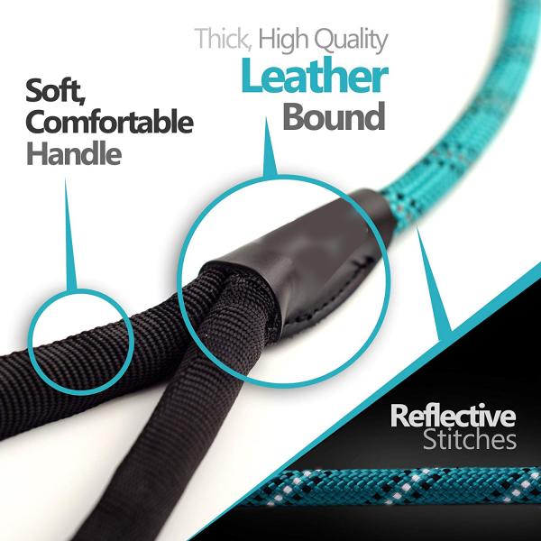 No Slip Reflective Dog Leash Heavy Duty Rope Anti - Pull For Shock Absorption