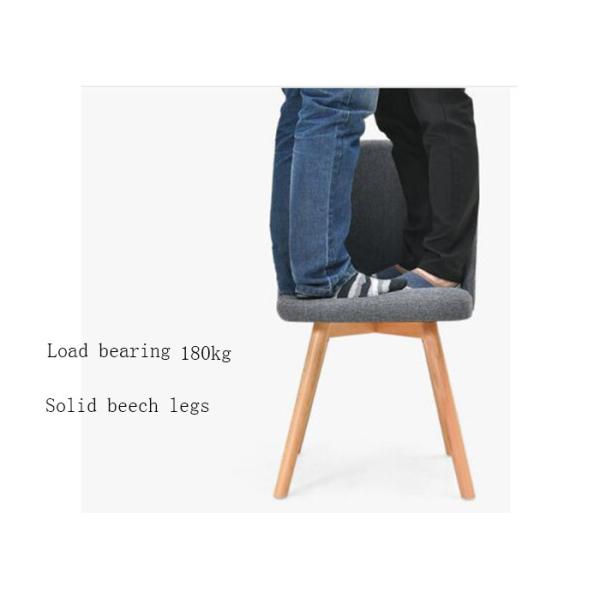 Nordic Simplicity Beech Dining Chairs , Eames Upholstered Shell Chair