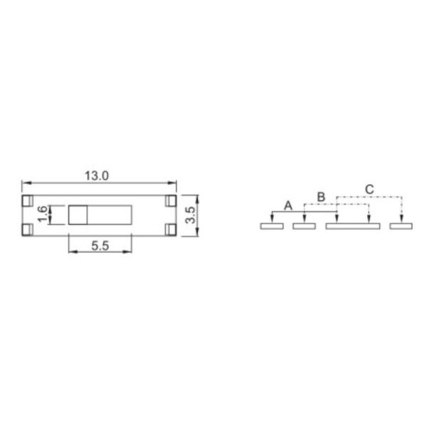 Pin DC 4V 300mA 3 переключателя скольжения мощьности импульса Sp3t для фена для волос