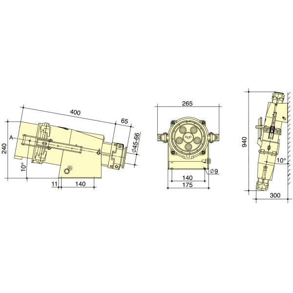 5P 400A High Current Wall Mounted Industrial Plug IP67 415V Heavy Duty