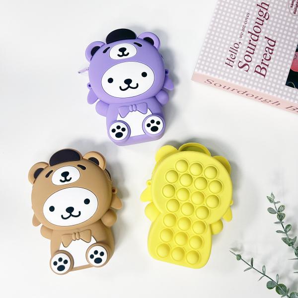 Kawaii Crossbody Bag Cute Shoulder Bag Cartoon Animal Silicone Bag Anime Purse Wallet Girls Kids Birthday Christmas Gift