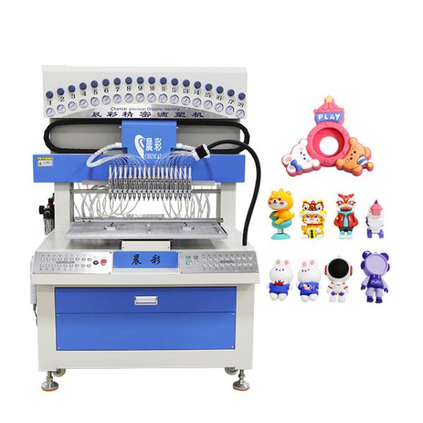 Máquina de rótulos de silicone de 18 cores Dispensadora de cola totalmente automática para chaveiros de borracha de PVC