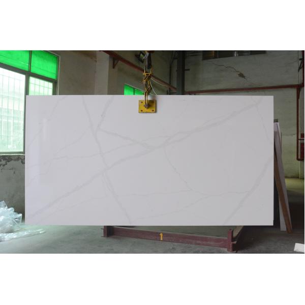 Stain Resistant White Countertops 12 MM Artificial Quartz Slabs