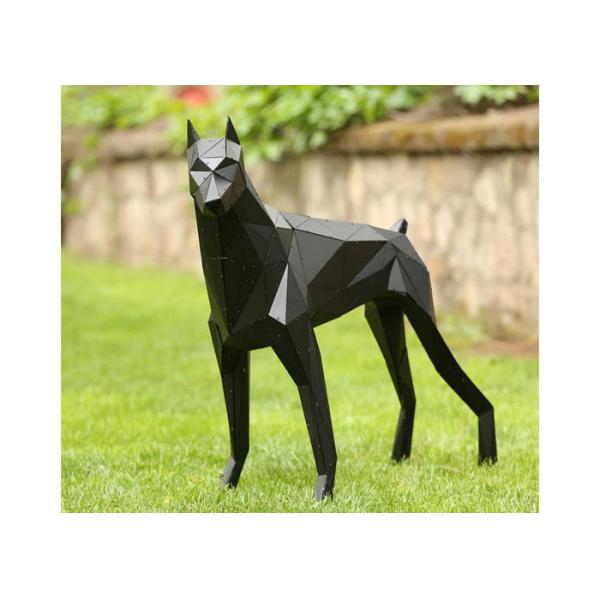 Скульптура стеклоткани собаки украшения сада на открытом воздухе, статуя Doberman стеклоткани