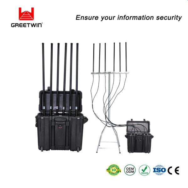 90w 20AH LiFePO4 Portable Signal Jammer Directional Antennas 2hrs 14dBi