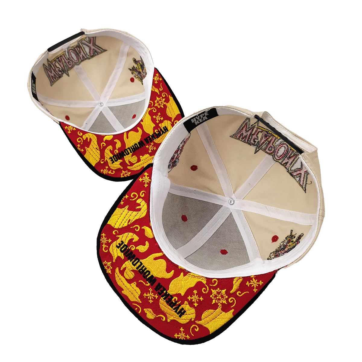 6 Panel Custom Flat Bill Snapback Caps Luxurious Underbrim Visor Baseball Adjustable