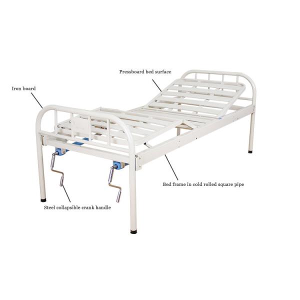 Stainless Steel Clinic Ordinary Medical Bed 2 Crank Hospital Bed