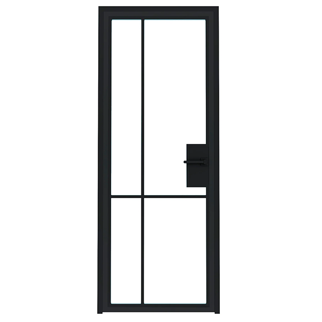 Entry Heavy Duty Aluminium Casement Door Security Double Tempered Glass