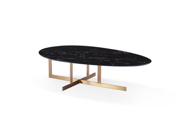 Aria Asymmetric Ceramic Marble Ceramic Coffee Table  Luxurious