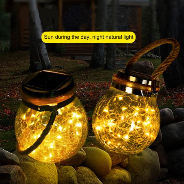 Solar Crack Tank Lamp Mason Tank Lamp Hanging Tree Lamp Courtyard Lamp Villa Decor Hanging Lamp