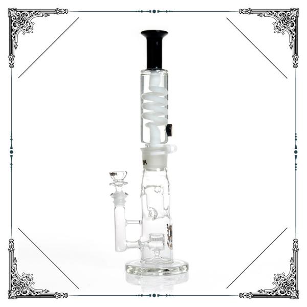 Straight Tube Glass Water Pipe Bong With Honeycomb Jet Perc 18.8 Mm Joint