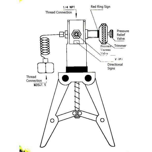 La presión arterial calibrada calibra el comparador hidráulico Voltagema de la bomba de agua de la mano