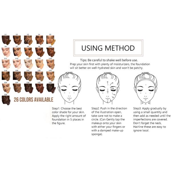 OEM/ODM Hydrating Liquid Foundation Private Label White Mineral Foundation for Dark Skin Logo Cosmetics Diy Makeup Foundation