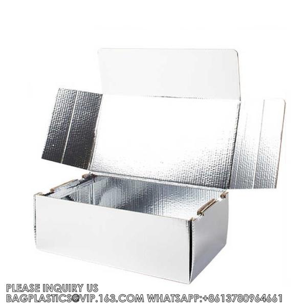 Food Grade Pizza Box Custom Folding Kraft Carton Frozen Food Packaging Box For Pizza Aluminum Foil Insulated Box