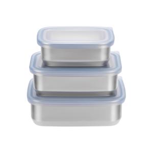 304 Stainless Steel Food Container 650ml with Silicone Lid