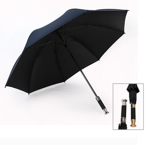 Silver Metal Handle Straight Double Canopy Rolls Royce Golf Umbrella Custom Logo