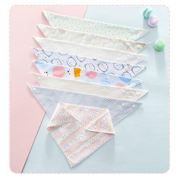Wholesale Custom Best Eating Water Leak Plain Food Feeding 360 rotate organic cotton Infant Baby Bandana Drool Bibs