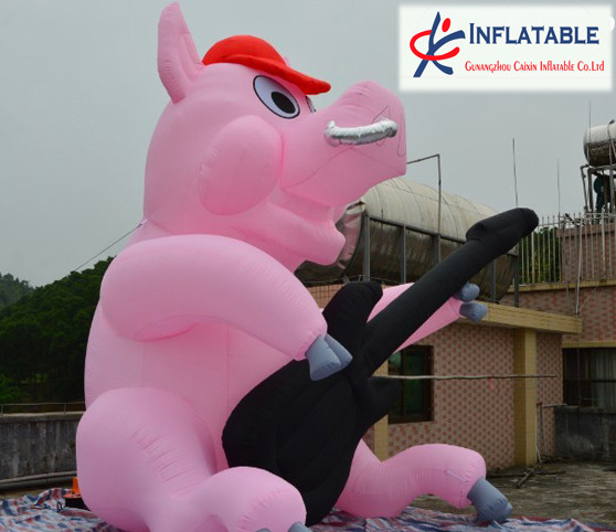 outdoor inflatable big pig playing guita model for sale