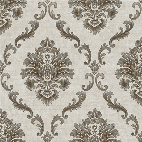 PVC project wallpaper vinyl material washable removable damask design