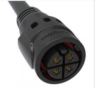 Solder 4pin M19 Connector Overmolded Black Nylon PA66 Aluminum Alloy Shell