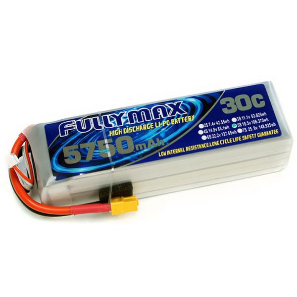 Пакет аккумуляторов FULLYMAX LiPo 30C 5750mAh 5S 18,5V аккумулятор с разъемом XT60 для самолетов RC Heli Fix-wing самолеты RC