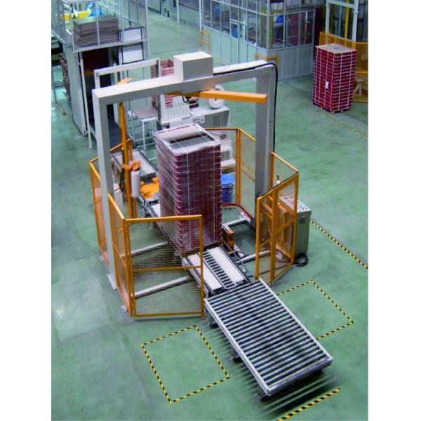 Plastic Automatic Pallet Stretch Film Wrapping Machine Programmable Control