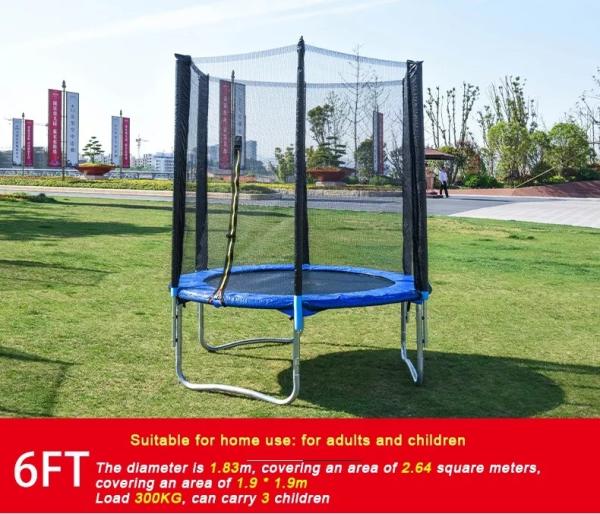 8FT  Outdoor Professional Round Children Fitness Jumping Trampoline Bed With Safety Net