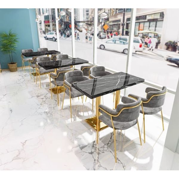 Velvet Design Commercial Pub Hookah Lounge Restaurant Booth Sofa and Restaurant Table Chairs Set for Sale