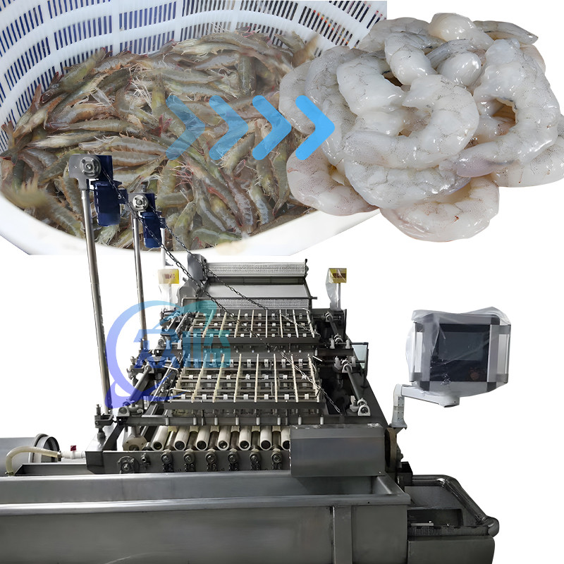 High Capacity Shrimp Peeler Deveiner Prawn Deshelling Machine CE Approval