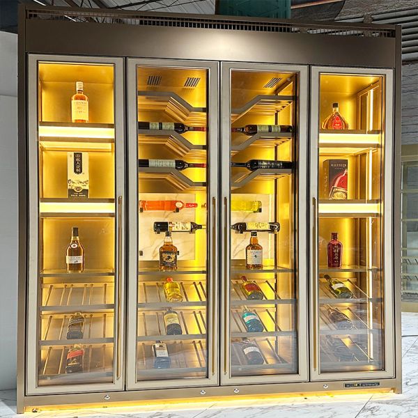 Smooth Stand Alone Steel Wine Cabinet Space Saving Design For Apartments
