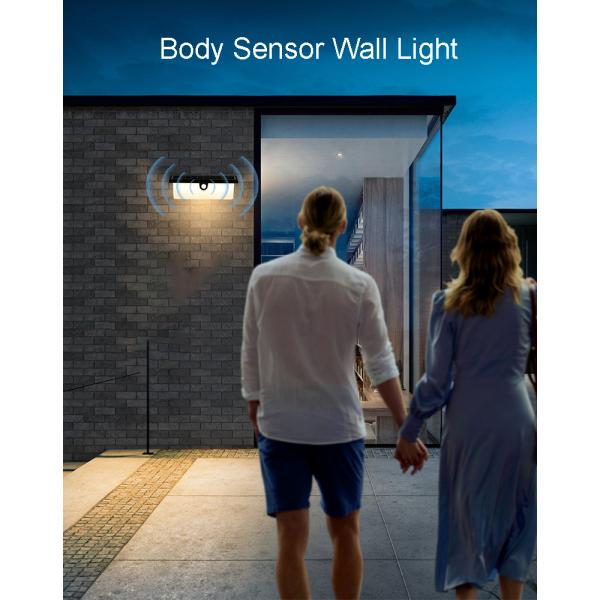 Waterproof Solar Wall Light Outdoor LED Motion Sensor Decor Lamp for Garden Wall Mount