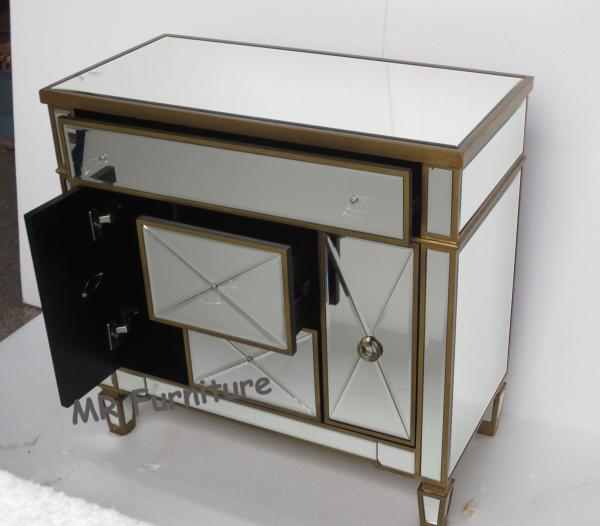 MR Furniture Mirrored Door Cabinet Corner Chest Bed Side Table