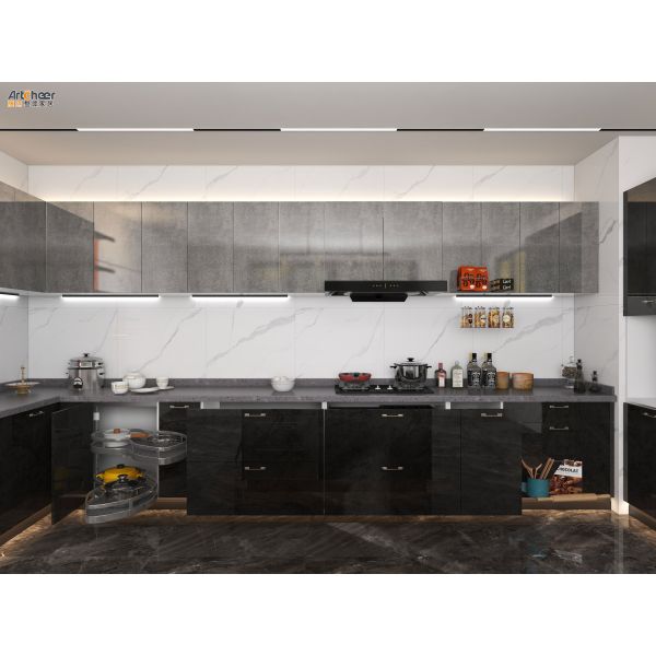 Eco-Friendly U Shape Kitchen Cabinet with 5 Year Warranty and Customizable Size