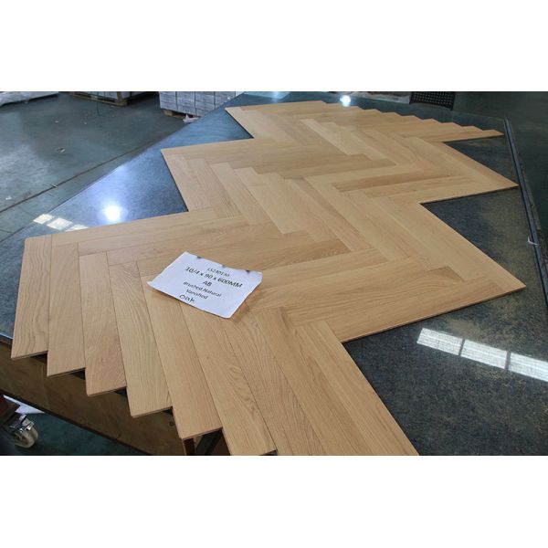 600 x 90 x 10MM Natural Vanished Oak Herringbone Parquet Flooring with 25 Years Residential Warranty