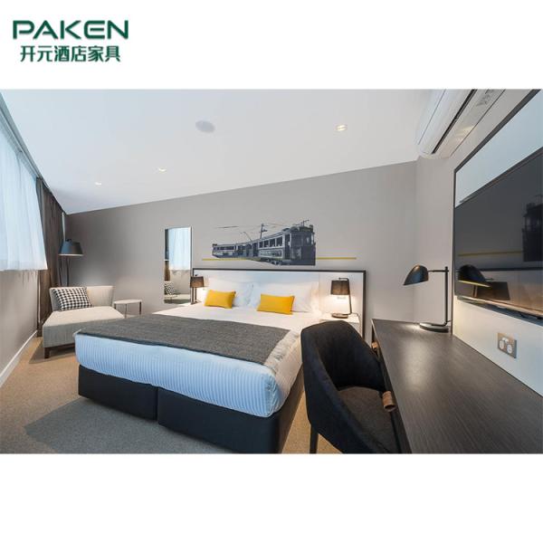 Smooth Surface Contemporary Hotel Furniture Bedroom Sets