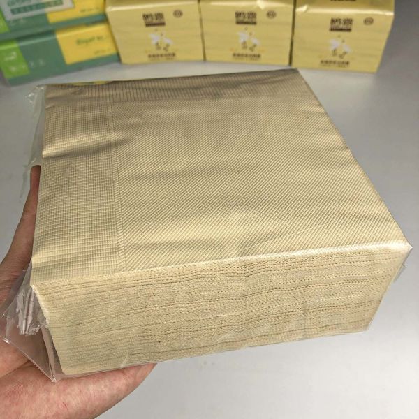 100% Virgin Bamboo Pulp White Color  Unbleached Custom Finger Food Paper Cocktail Napkins With logo