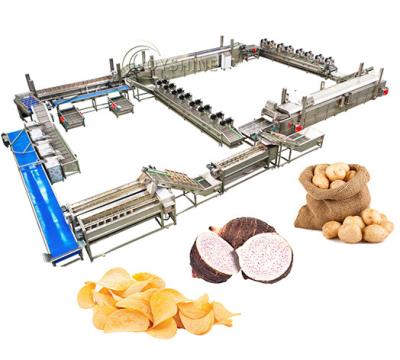 Batatas fritas Espessura 1-2 mm Linha de produção de batatas fritas para processamento de batatas fritas congeladas