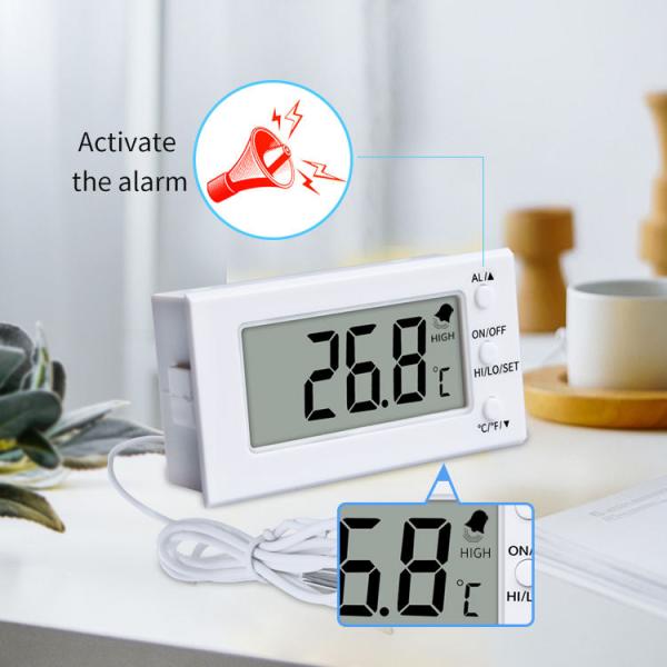 DTH-168 Mini Digital Refrigerator Thermometer Digital Alarm Thermometer For Fridge Freezer Cold Chain Transportation