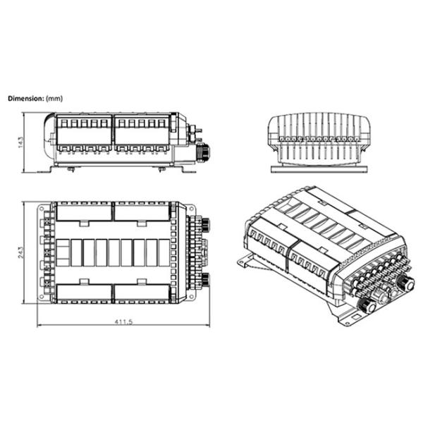 Outdoor Waterproof IP68 FTTH Fiber Optic Terminal Box Cajas NAP Wall / Pole Mounting