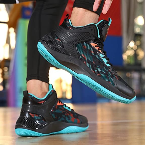 black Canvas Leather Beita High Upper Basketball Shoes Anti Slip